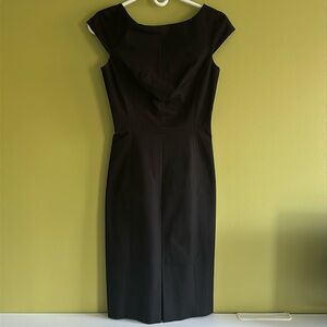 NWT Gorgeous Banana Republic black pencil sheath dress. V - back. Cotton/spandex